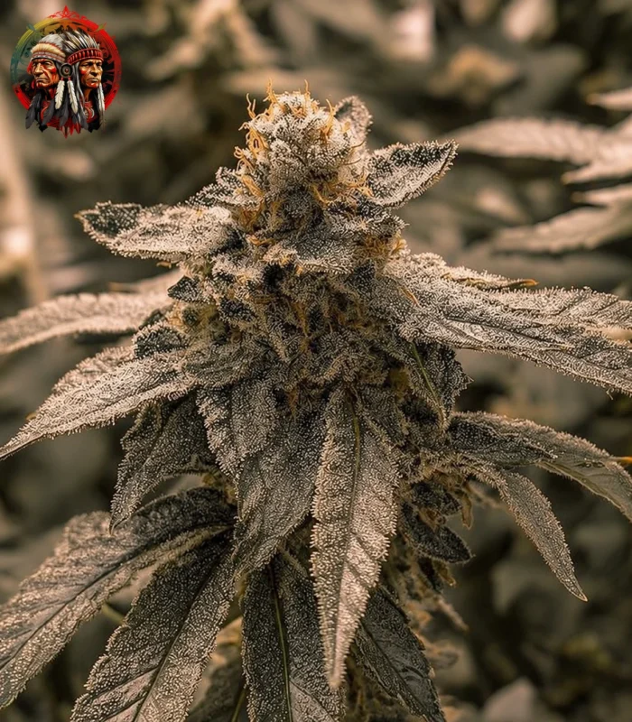 Bubba Kush Feminisiert – Sortenbild mit Twins Garden Seeds Logo oben links